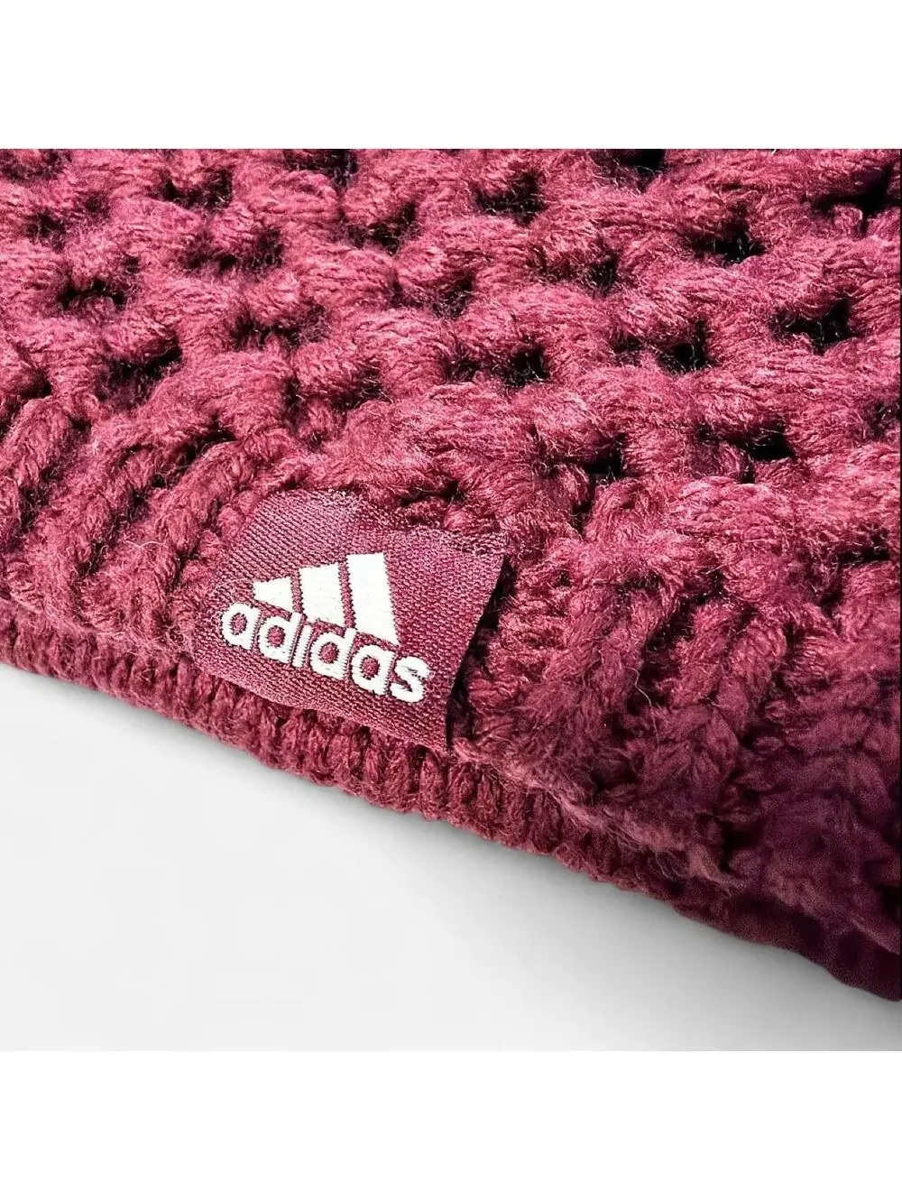 Adidas Burgundy Fleece Lined Cable Knit Winter Headband
